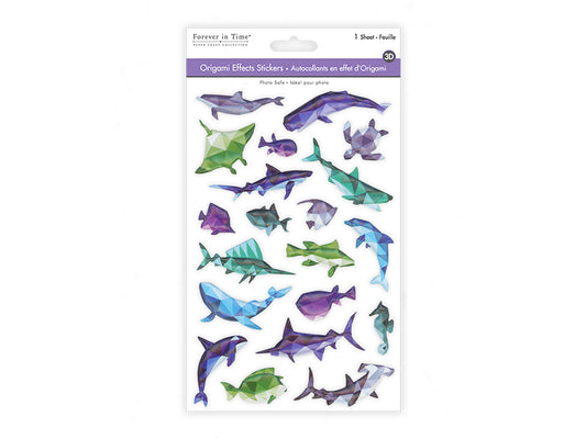 Paper Craft Sticker: 5.7"x9.8" 3D Origami Effects PVC E) Sea Life