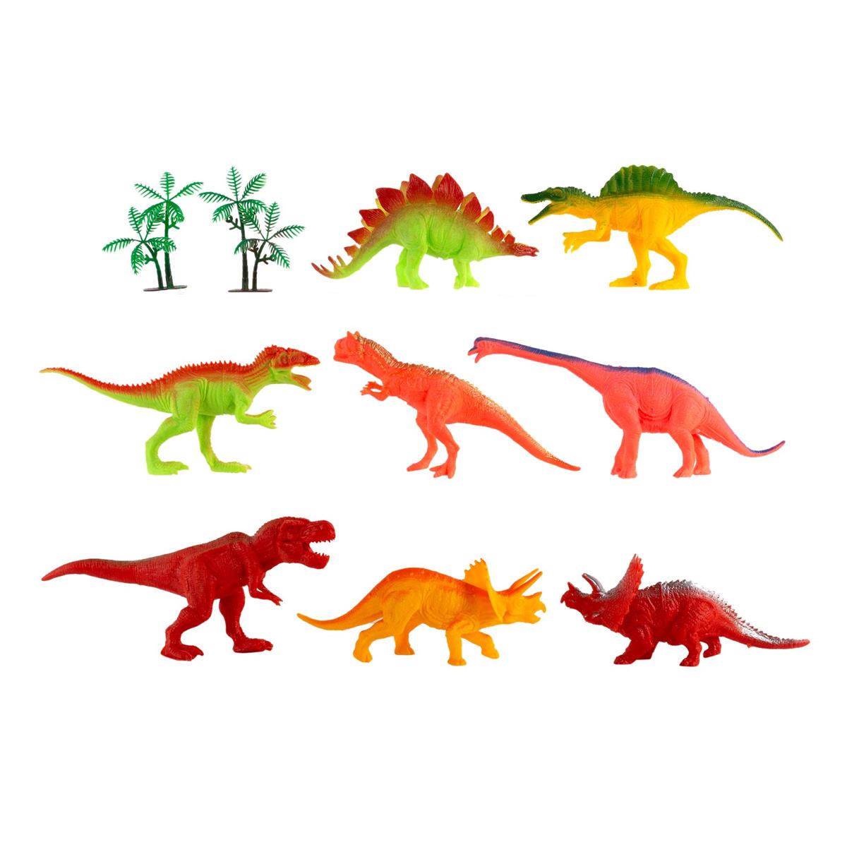 8pcs Dinosaur Toy Figures, PVC bag w/header