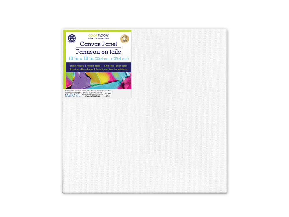 Canvas Panels Primed: 10"x10" Artist Quality