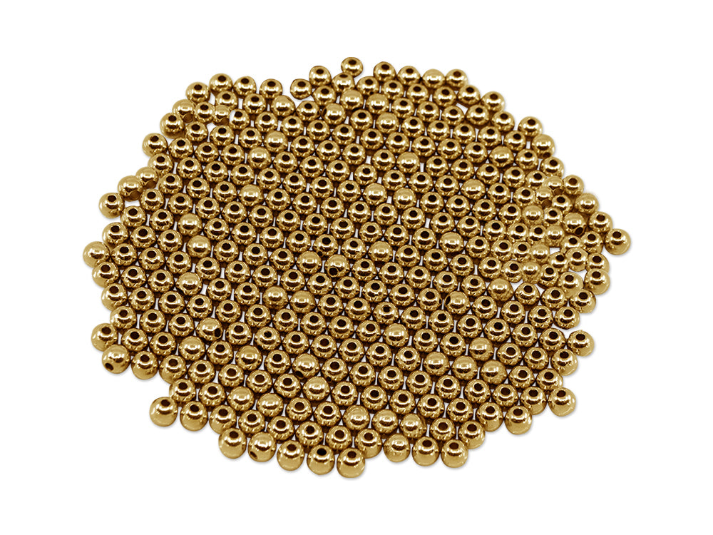 Metal Effect Beads: 6mm Luster Electroplated Round 30g B) Gold