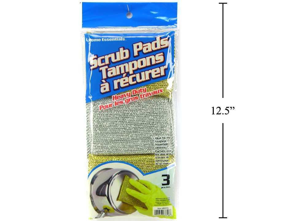 H.E.  3-pc Heavy Duty Scrub Pads,  printed opp bag