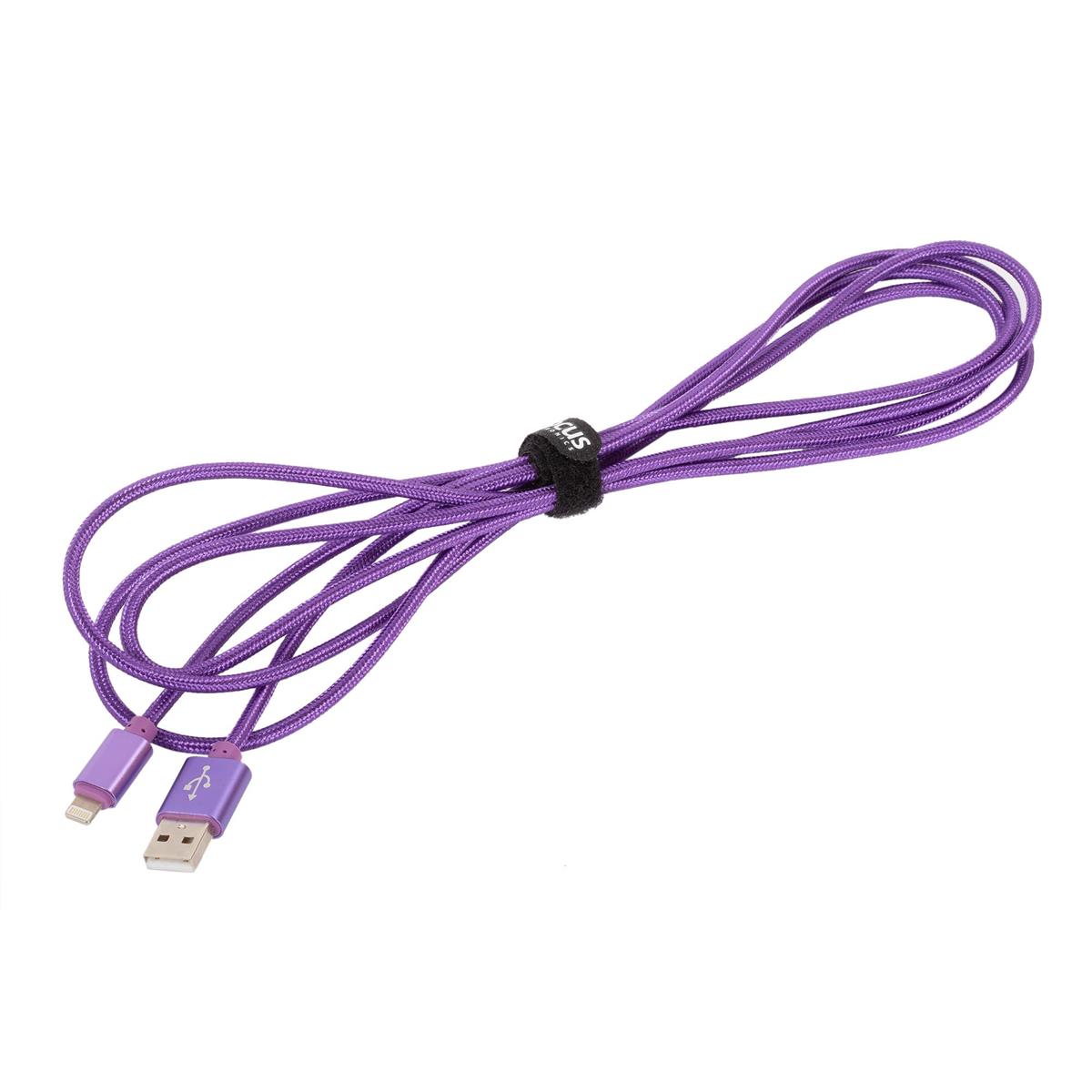 iFocus 8ft. Lightning Braided cable 6c Mix, Velcro strap