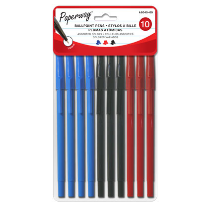 BALLPOINT PENS - 10, ASSORTED