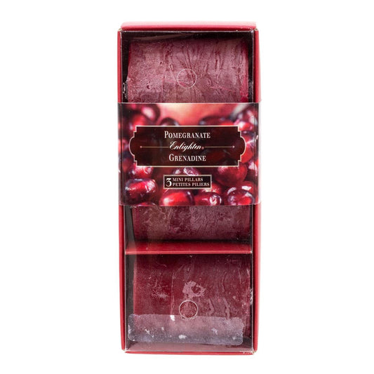 KG Enlighten 3Pk 2" Min Pillars Scented, Pomegranate (Az)