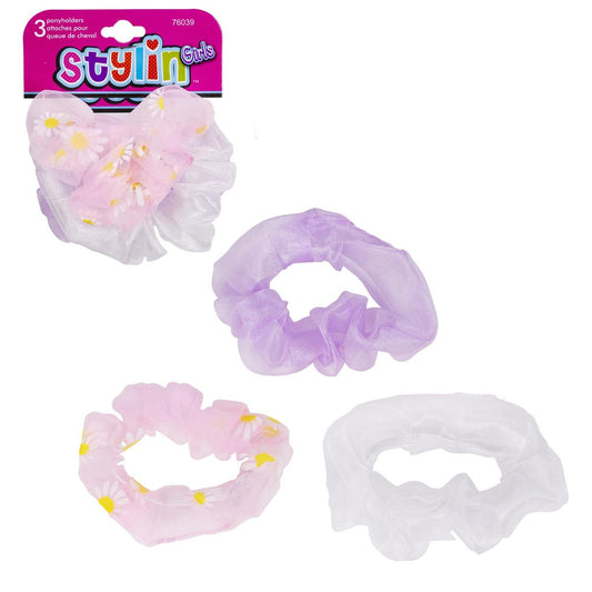 Stylin G, 3-pc Tulle w Flower Ponyholders, hc