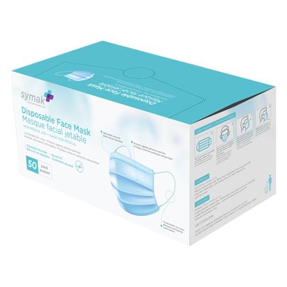 EARLOOP MASK, 3 PLY-50/BOX ASTM F2100, FDA