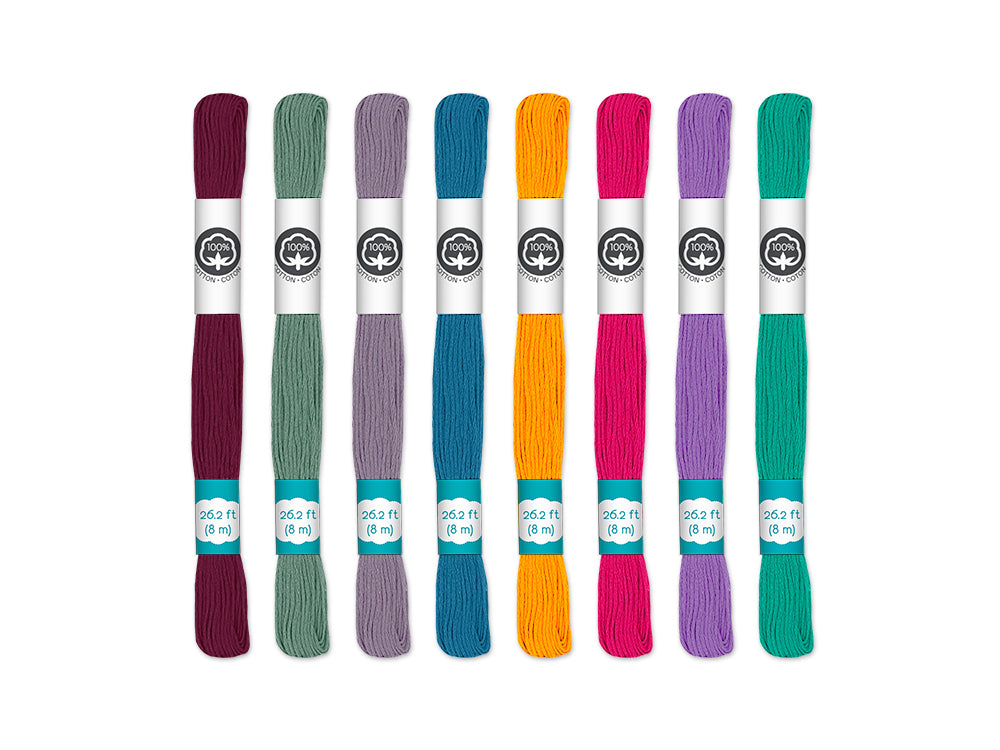 Needlecrafters: 8m Cotton Embroidery Floss 8 Hanks/pkg B) Glamour Asst