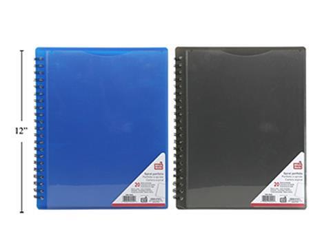 O.WKs 20 Pockets Spiral Portfolio 8.5"x11" 2 col., Acid free.