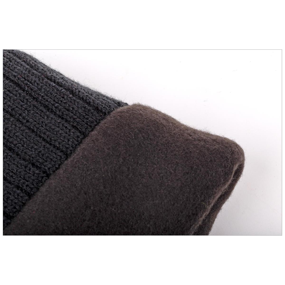 Nordic T. Ribbed Beanie, black, lined, w Cuff, ht