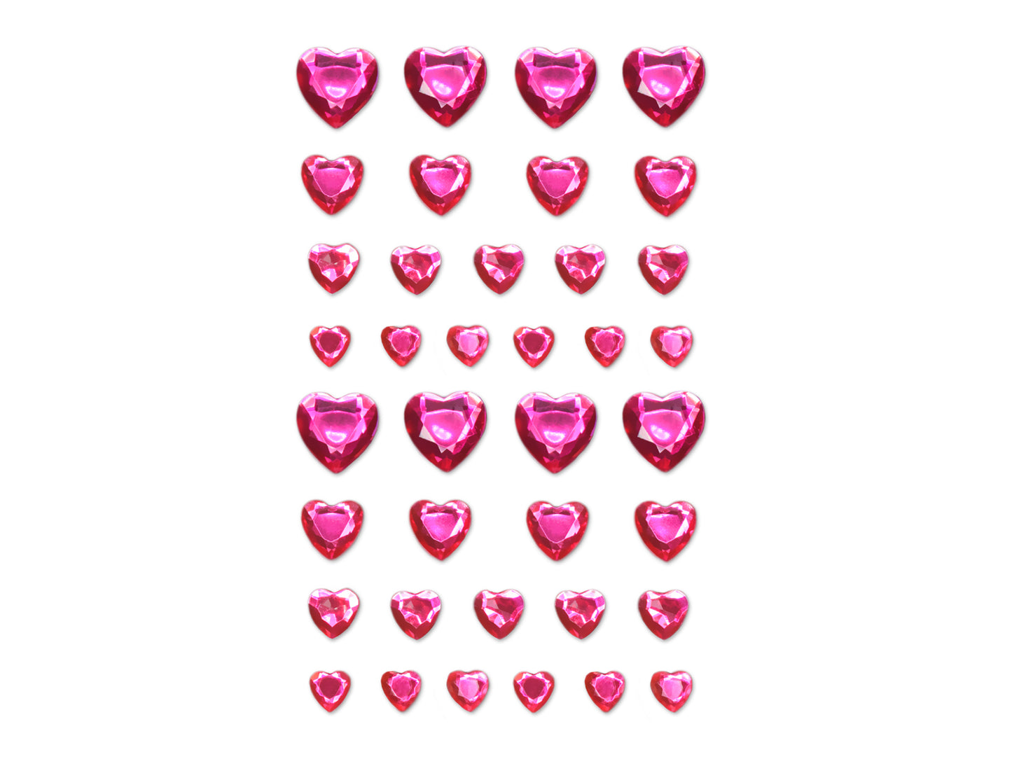 Paper Craft Sticker: 8.9x13.7cm Heart Gems 38ct A) Pink Hearts