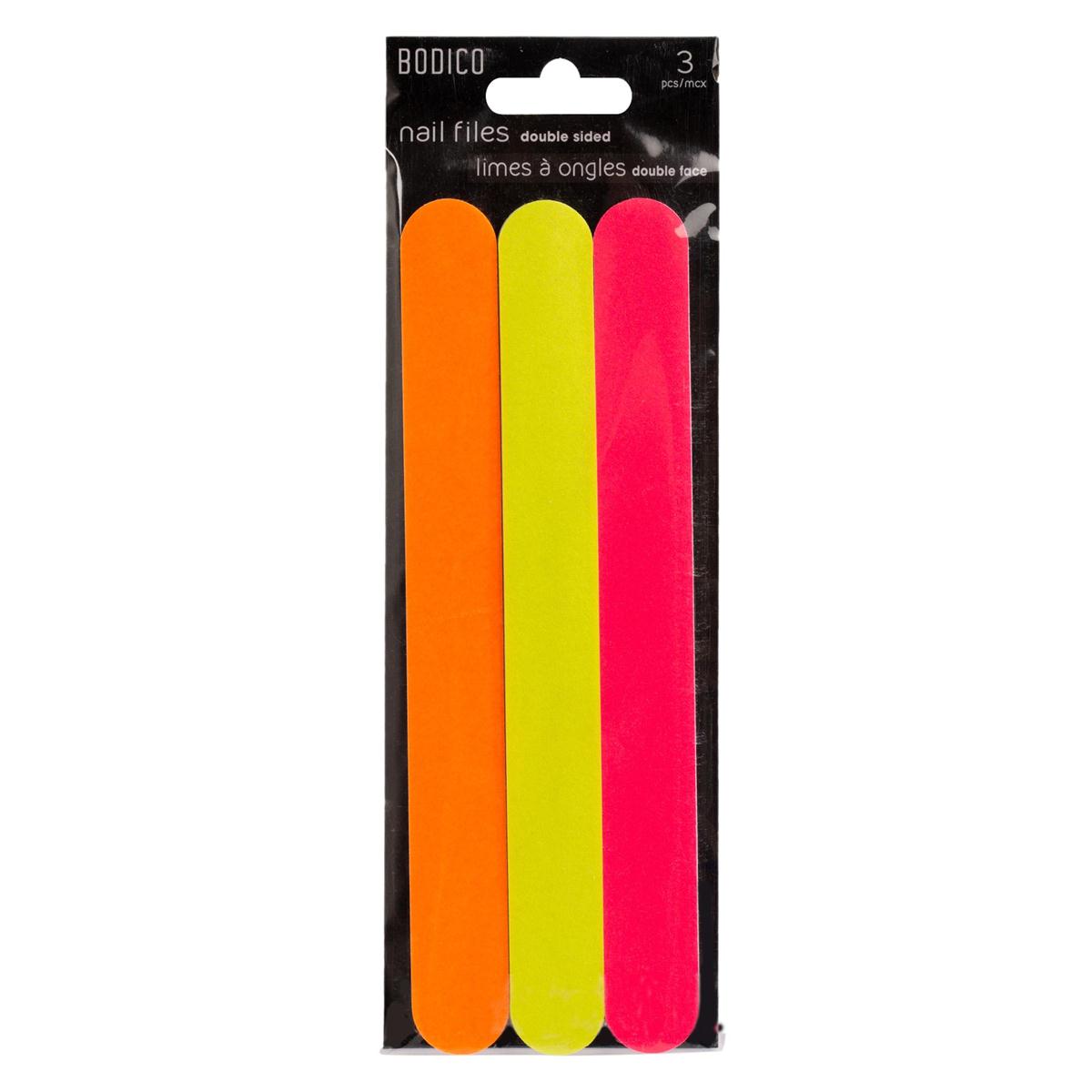 Bodico 3-pc Neon Nail File, opp bag + insert