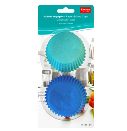 PAPER BAKING CUPS - 50PCS LARGE-2 ASST. BLUE