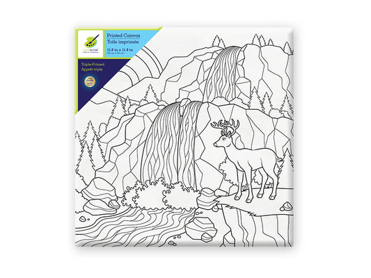 Stretch Artist Printed Canvas: 12"x12" Primed Back-Stapled K) Waterfall