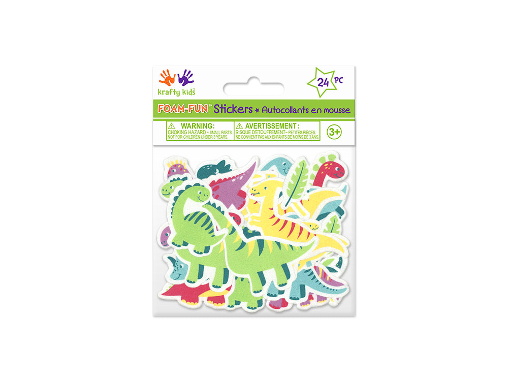 Krafty Kids: Foam-Fun 3D Stickers Themed A) Dino Life