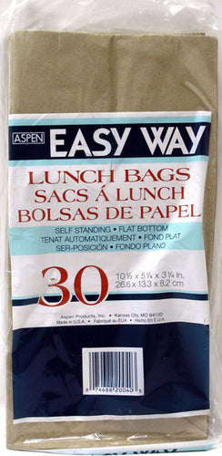 Kraft Paper Lunch Bag 30Pk