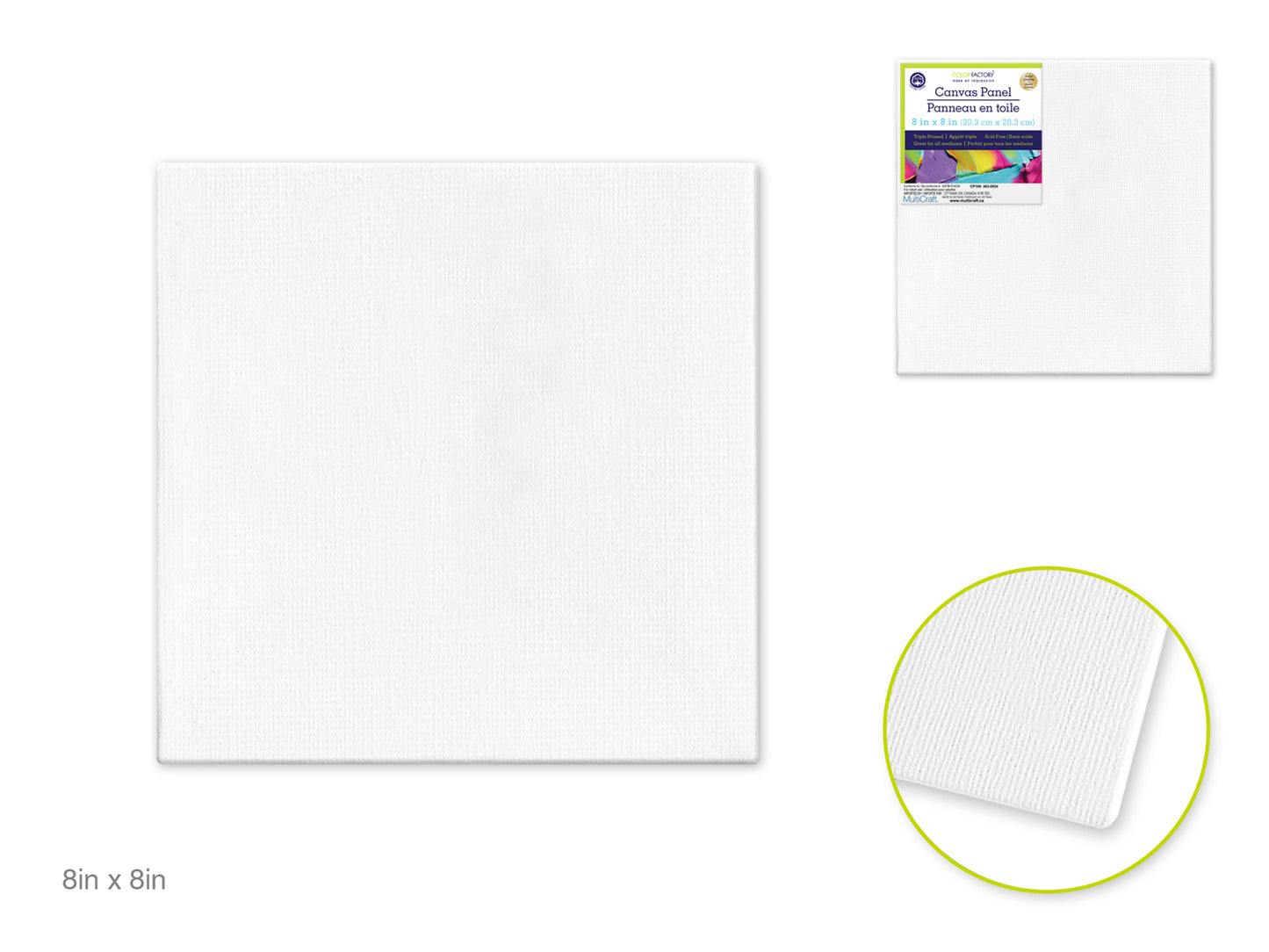 Canvas Panels Primed: 8"x8" Artist Quality