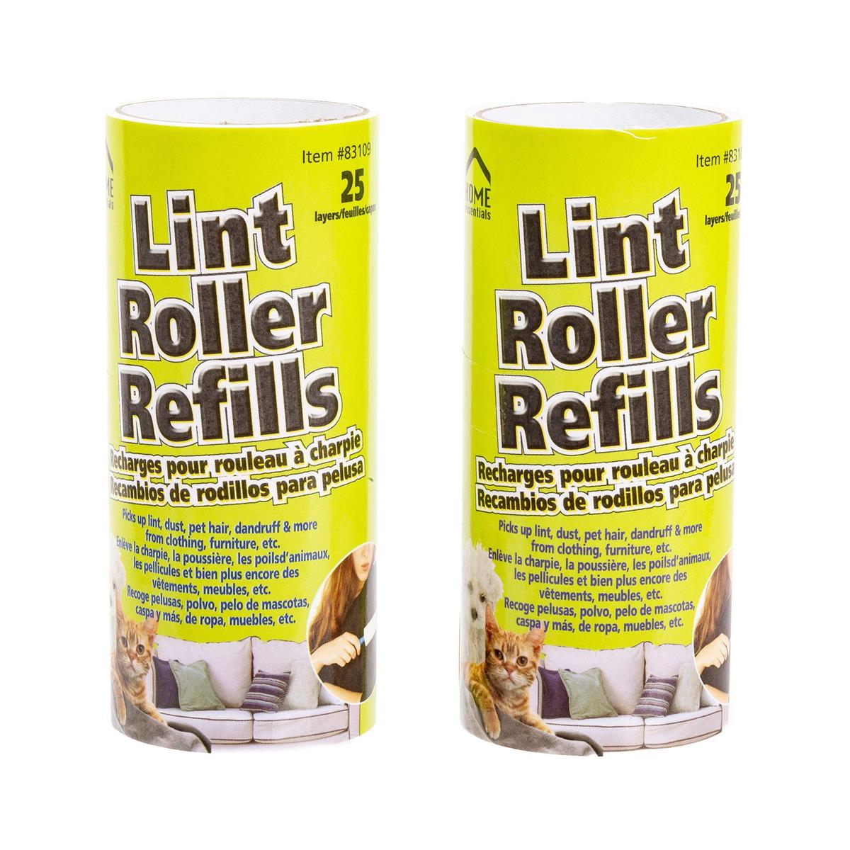 H.E.  2-pc Lint Roller Refills, 25 Sheets of each Roll