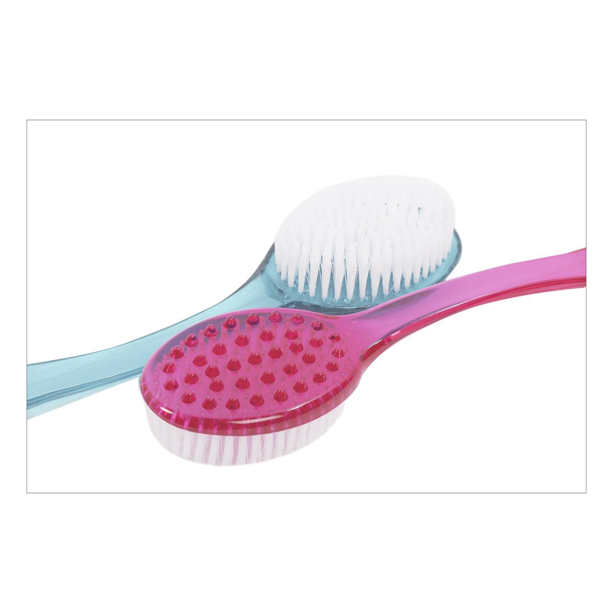 Bodico 2-sided 37cm L Bath Brush, 3 col., hang tag(HZ)