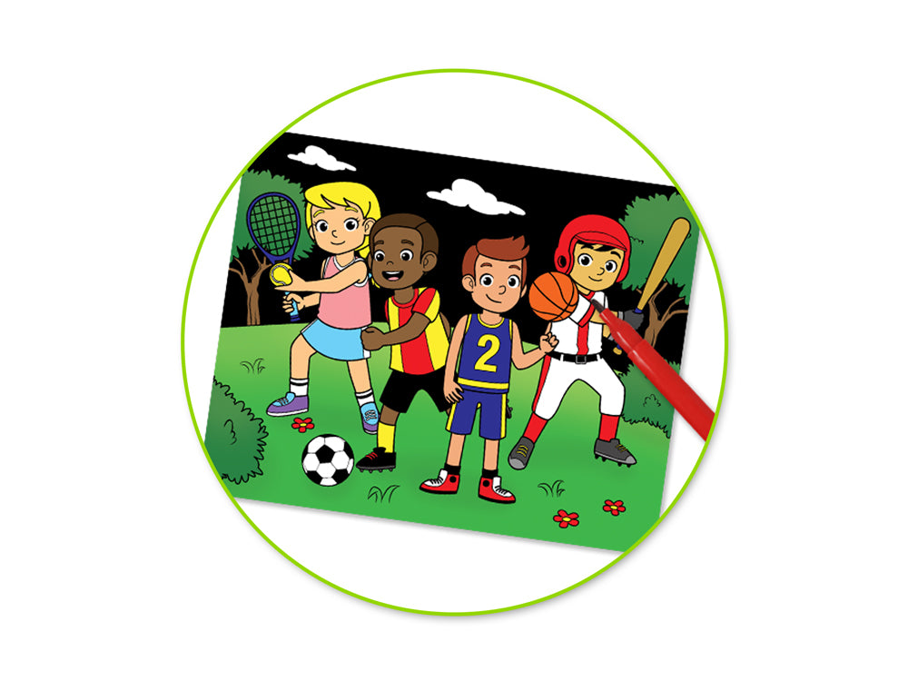 Krafty Kids Kit: Velvet DIY Coloring Poster w/4markers Y) Lil' Athletes (Copy)