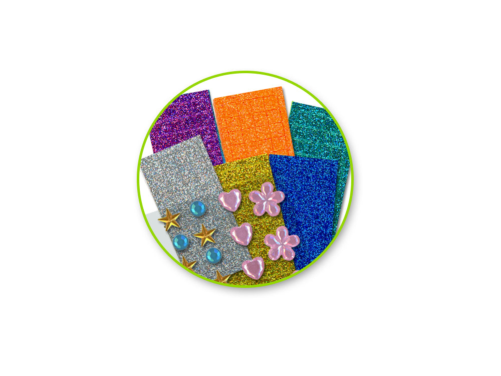 Krafty Kids Kit: DIY Glitter Mosaic Art Kit w/Gems E) Dragon