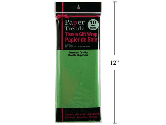 Paper T. 10-Sheet Tissue Wrapping Paper, Lt. Green, printed bag 20"x26"