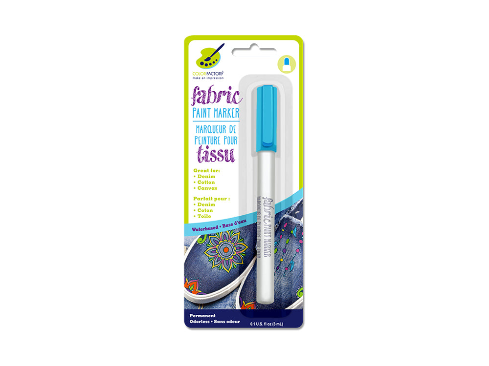 Color Factory: Fabric Paint Marker Permanent 3ml D) Bahama Blue