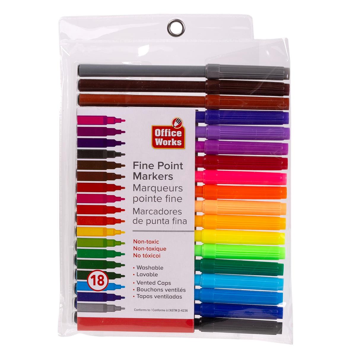 Fine Point Markers: 18 markers/PK