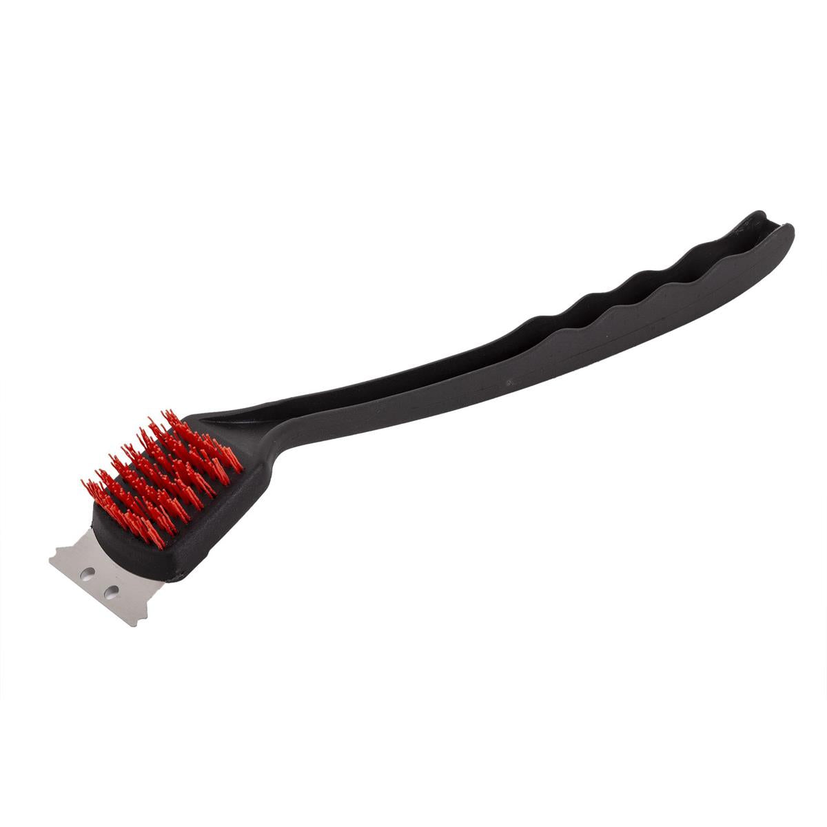 BBQ Nylon Grill Brush w/Scraper, 17", cht