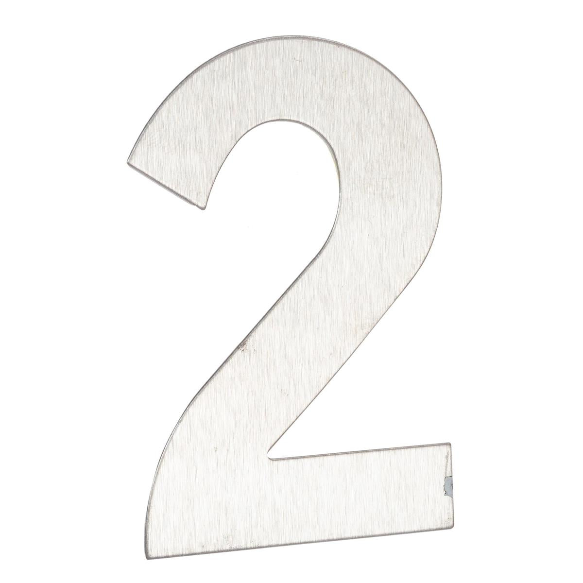 H.E. 3"#2 Adhesive Number Sign, SS B/C