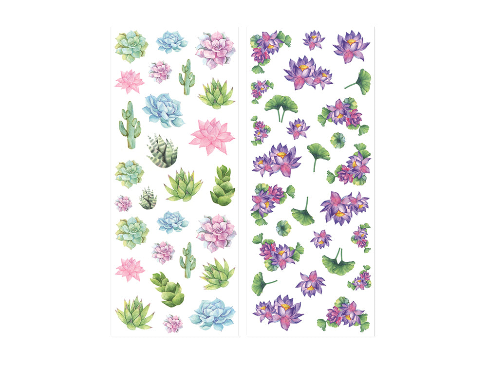 Paper Craft Sticker: 5"x12" 2-Sticker Themed Set F) Succulents (Copy)