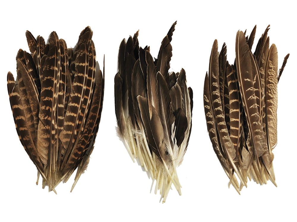 Feather Craft: 6"-8" Au Naturel 8g Assorted 3 styles of 16 Feathers
