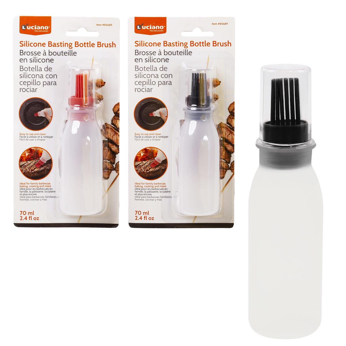 Luciano Silicone Basting Bottle Brush, 2 colors, b/c