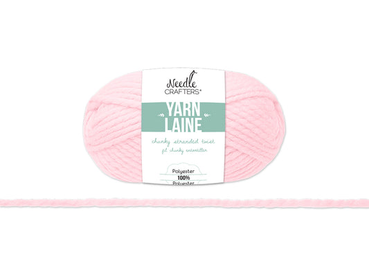 Needlecrafters: 100g Chunky Stranded Twist Poly Yarn A) Baby Pink