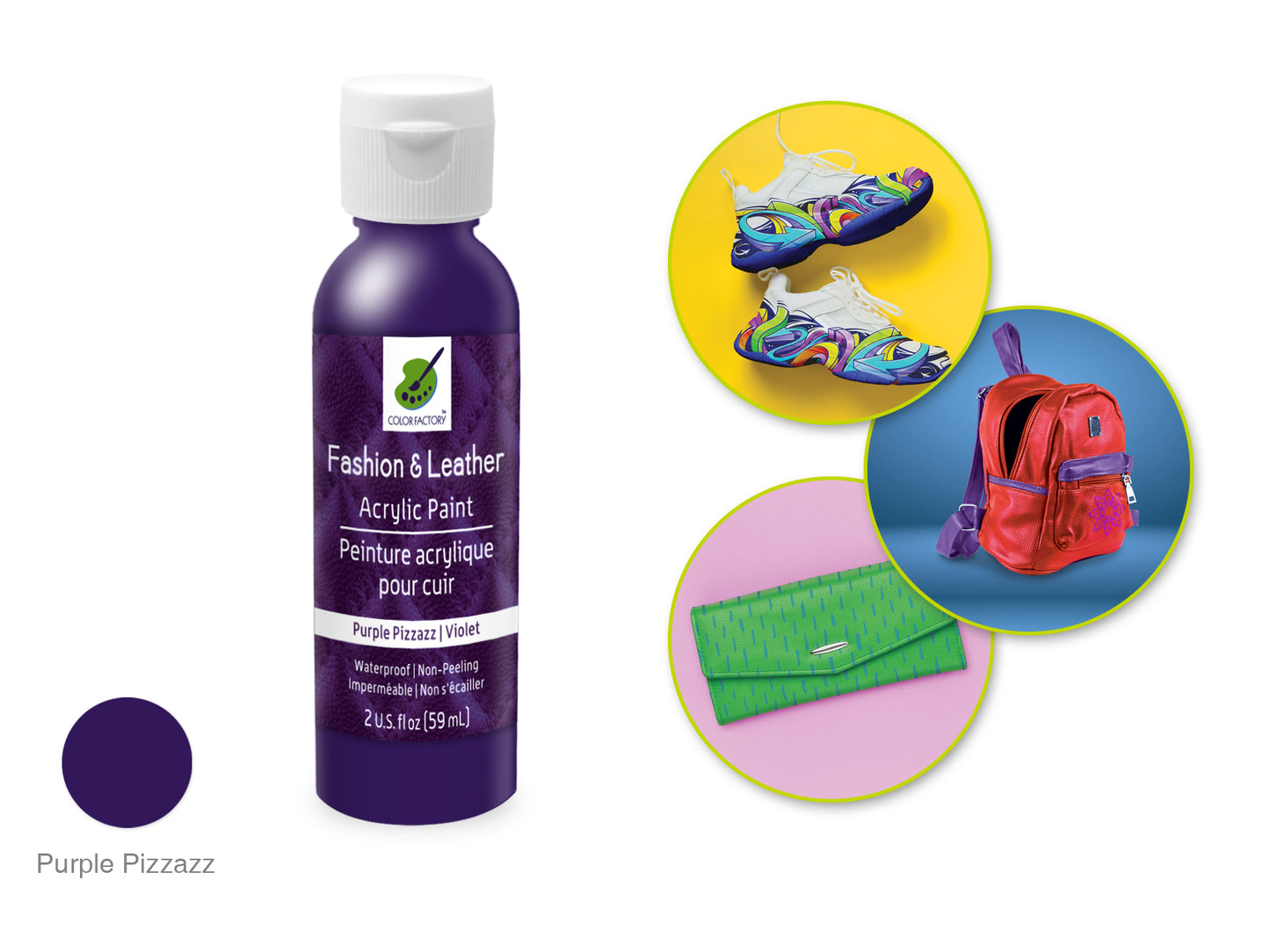 Color Factory: 2oz Fashion & Leather Acrylic Paint - Purple Pizzazz