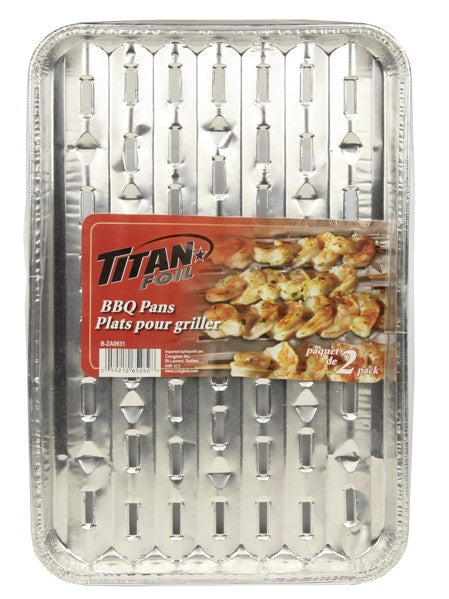 TITAN ALUMINIUM BBQ PANS 2/PK x 24/CS