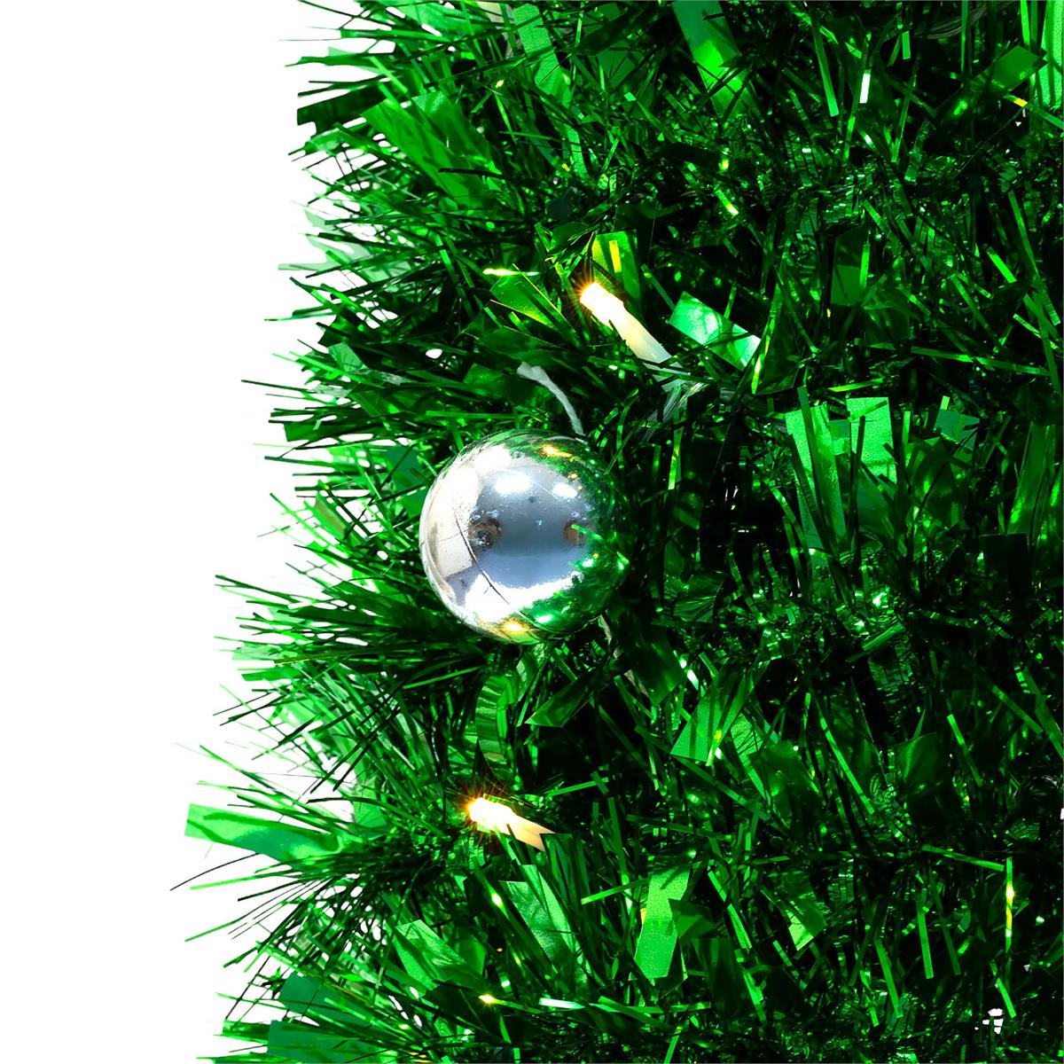 Deco N. 5ft Pop-Up Xmas Tree w/100 LED Lights & 36 Balls, ETL, Green, boxwhite box with color label