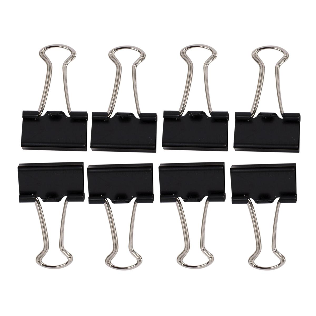 Desk Tech  8-pc 1" Binder Clip, Black, b/c