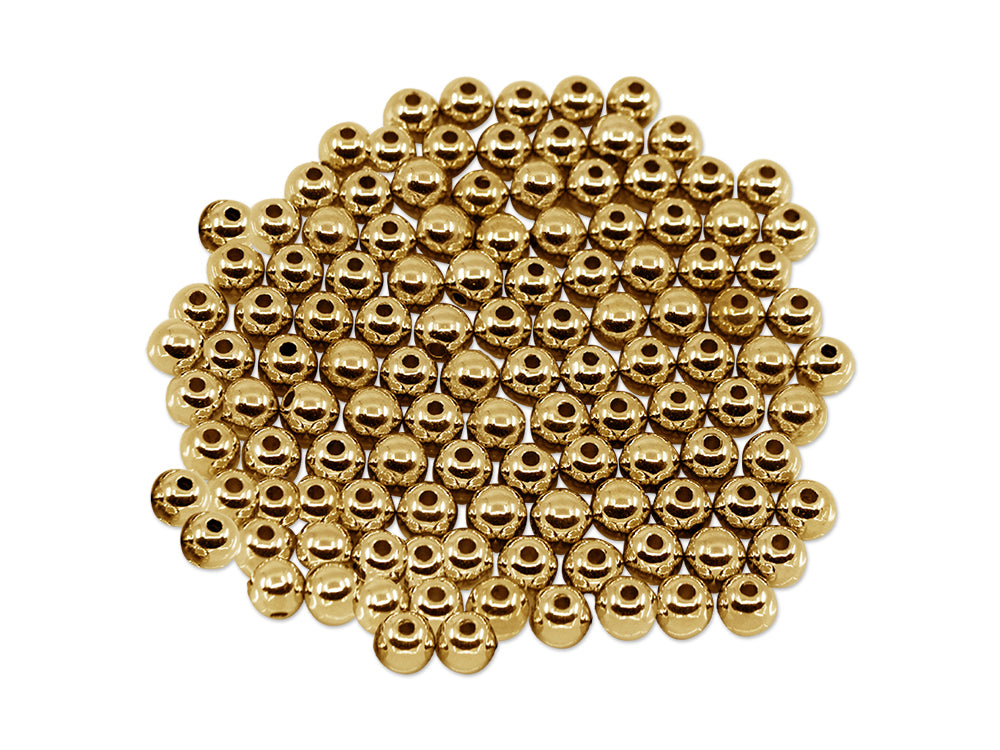 Metal Effect Beads: 8mm Luster Electroplated Round 30g B) Gold