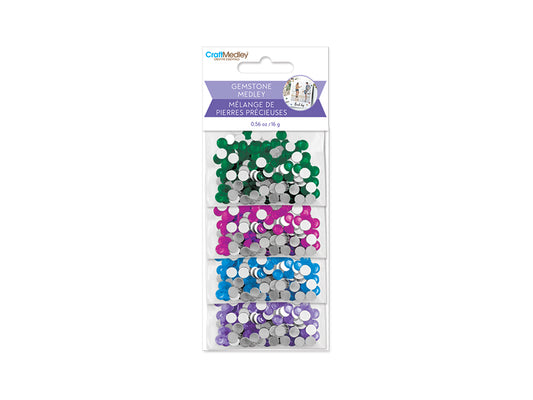 Craft Embell: 16g Gemstone Medley 6mm Asst Colors 4-Tier A) Round Bright