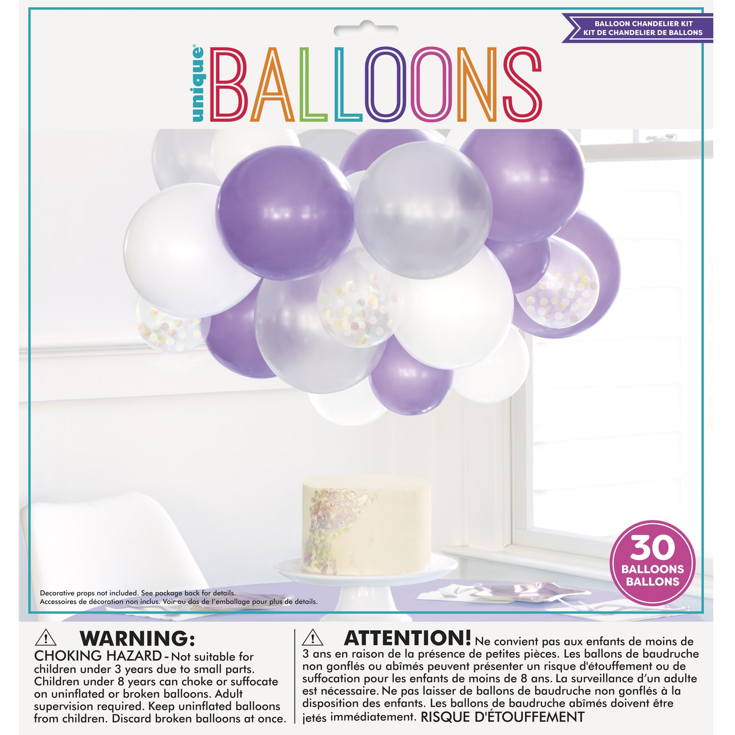 Latex Balloon Chandelier Kit - Celestial - Foil Iridescent Confetti - Tissue Balloons