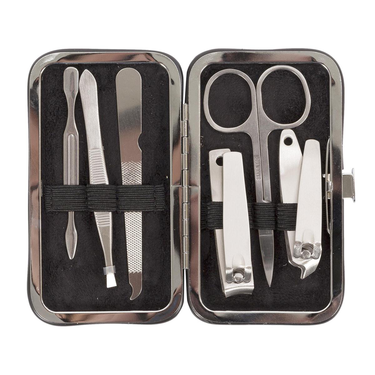 Bodico, 7-pc Glitter Manicure Set w Snap Case, glitter, w/box