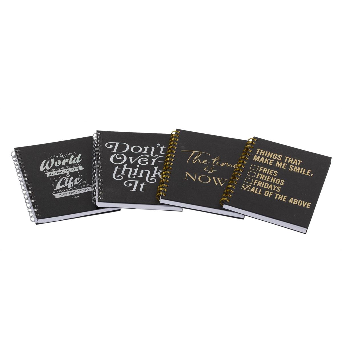 Foil Word Spiral Notebook 14.8x21cm 4 styles, 80s,70g,hard cover