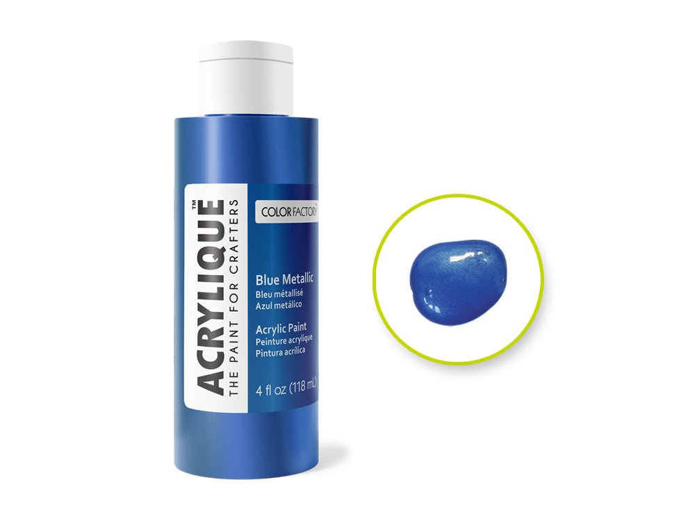 Color Factory: 4oz Acrylique Paint for Crafter's 188 Blue Metallic