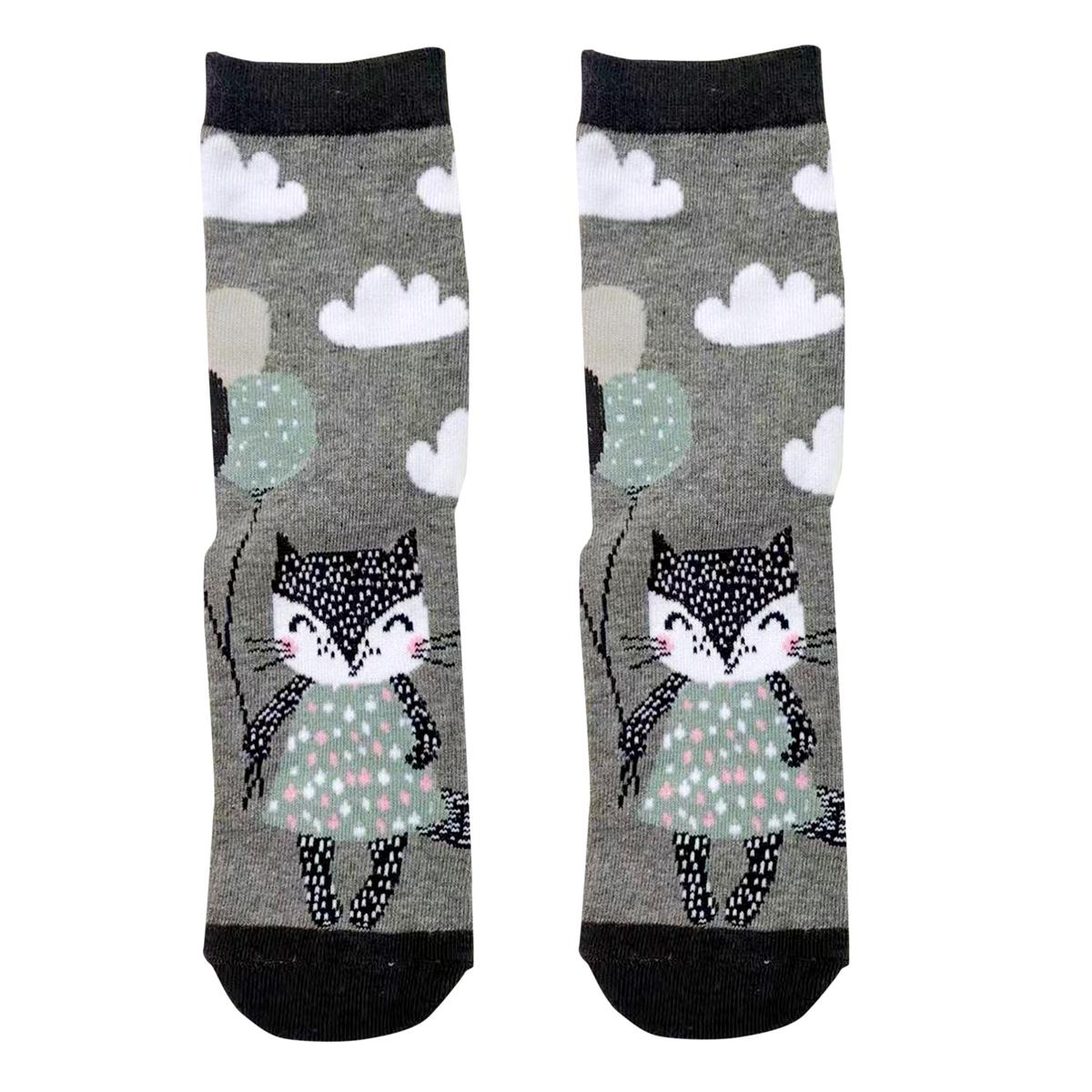 Sox, Ladies Fox Socks, 2 asst, cott/poly/span, hc