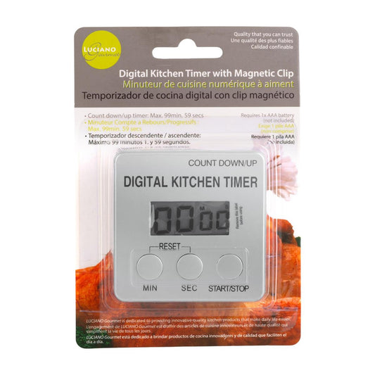 L.Gourmet  Digital Kitchen Timer  w/ Magnet & Clip, b/c (CP)