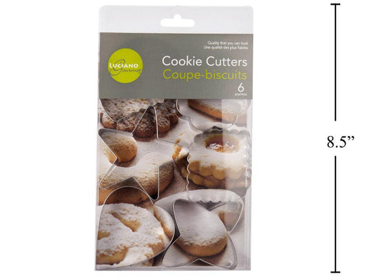 L.Gourmet 6-pc Cookie Cutter Set, Metal, PVC Box (#80514-HC) (CP)
