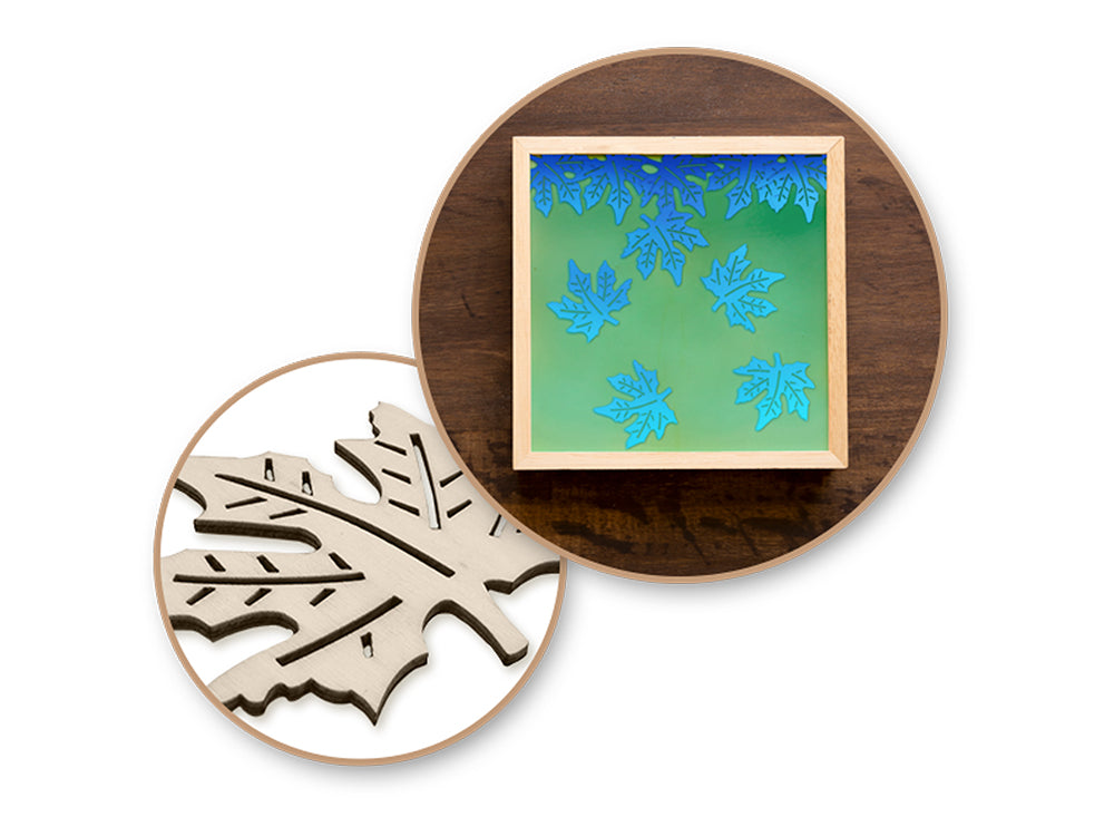 Wood Craft: 8cm Laser-Cut Ornate Wood Shapes x4 M) Maple Leaf