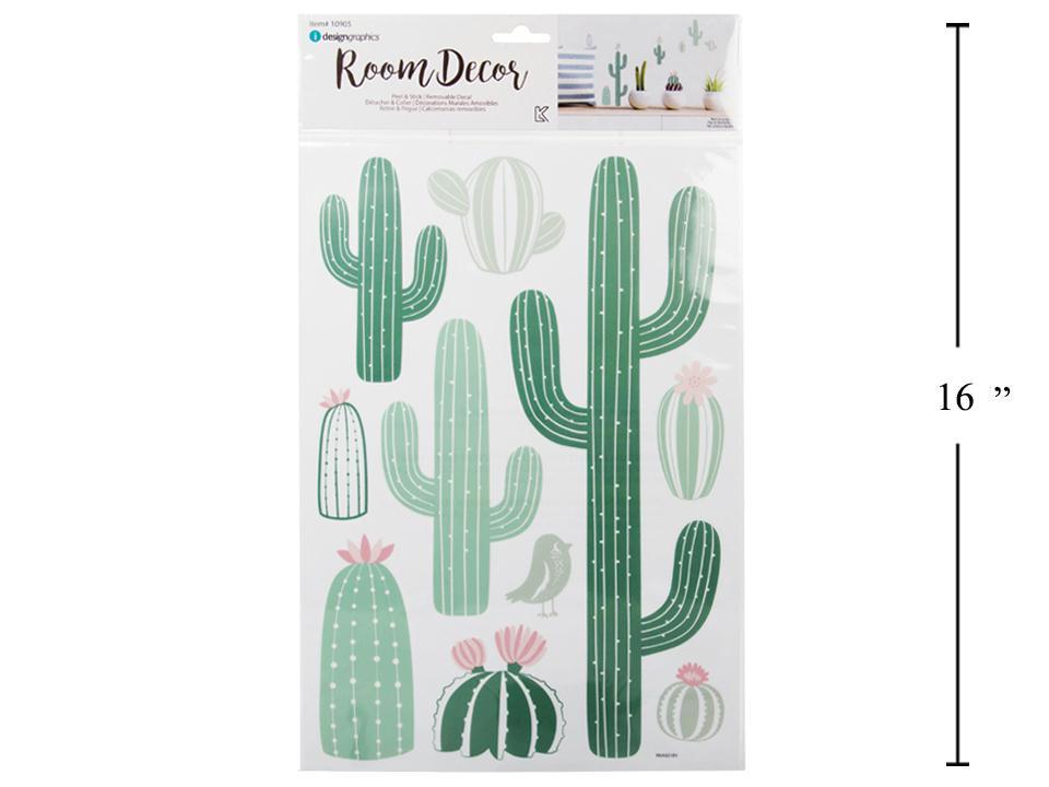 Cactus Garden Wall Decals - 1 Sheet - Removable Succulent Art
