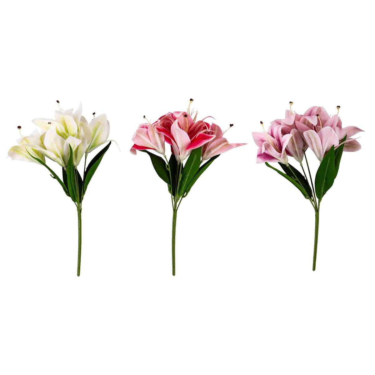 Country Garden 5-Head Lily Bunch Spray 3 Asst. CHT