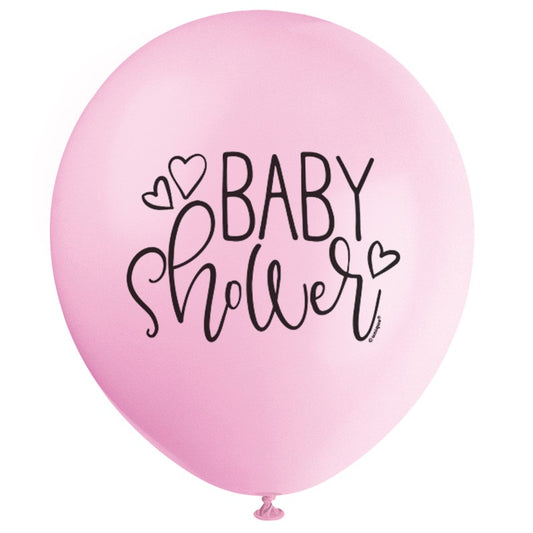 Petal Pink Baby Shower 12" Latex Balloons  8ct